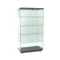 Frameless Glass Display Showcase Black 1000x500x1800mm